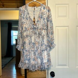 Cute blue and orange floral dress